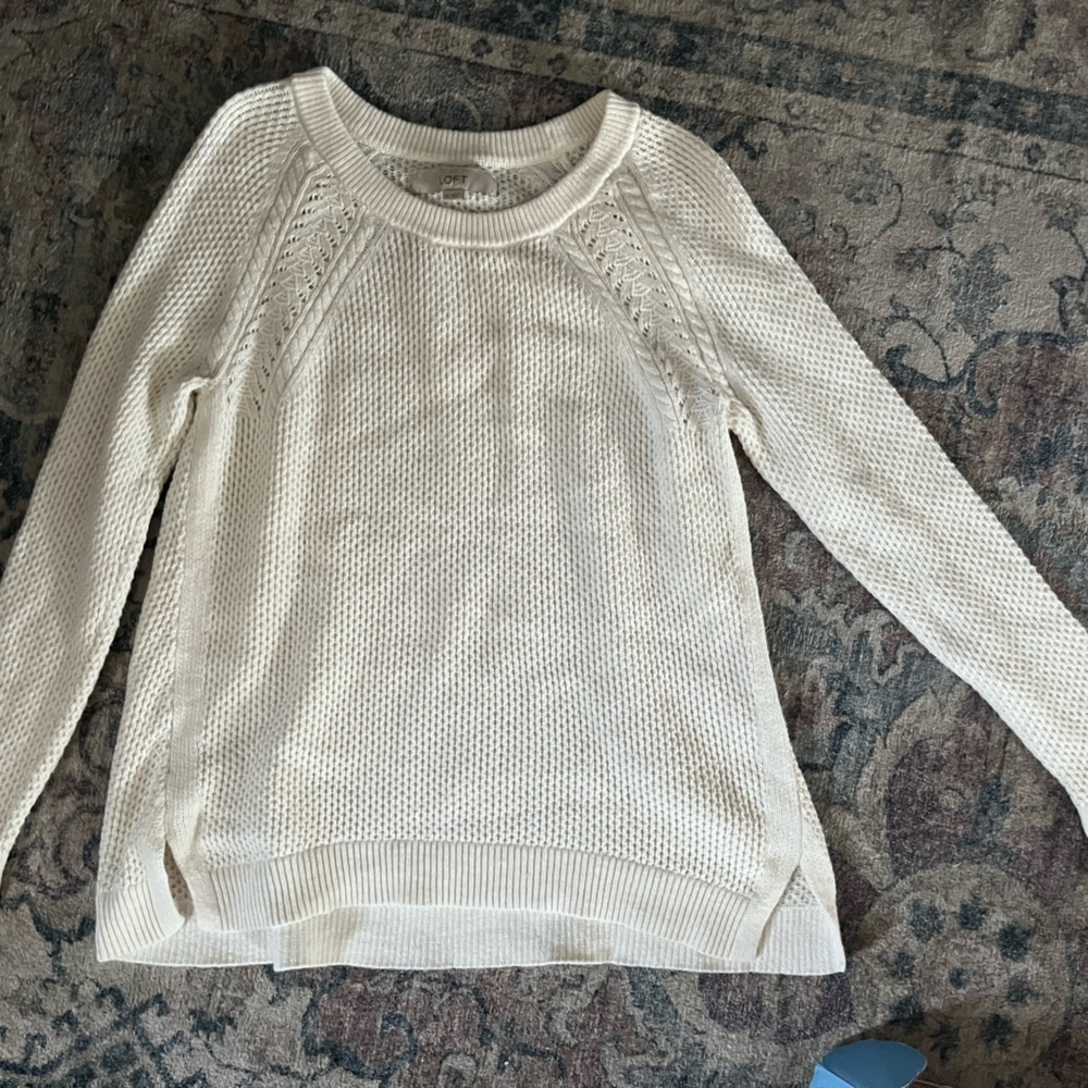 LOFT Women's Ivory Knit Sweater
